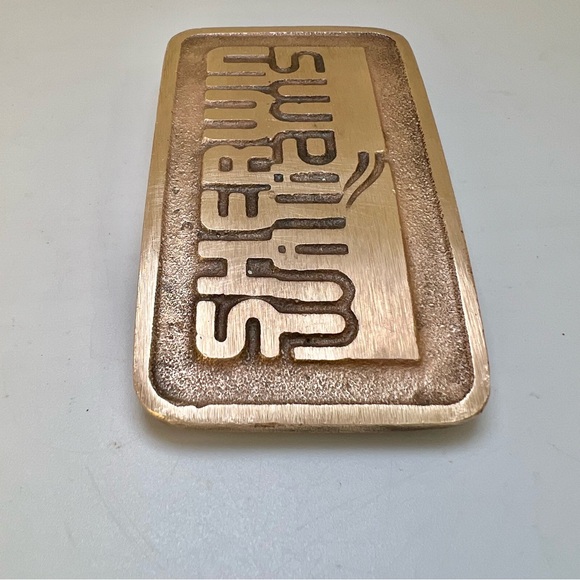 Bronze Sherwin Williams Painting Painter Paint Store 70s Vtg Belt Buckle - Picture 4 of 7